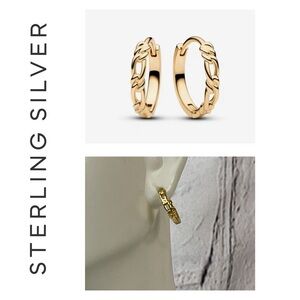 🌟14K Gold Plated Sterling Silver Figaro Mini Hoop Earrings